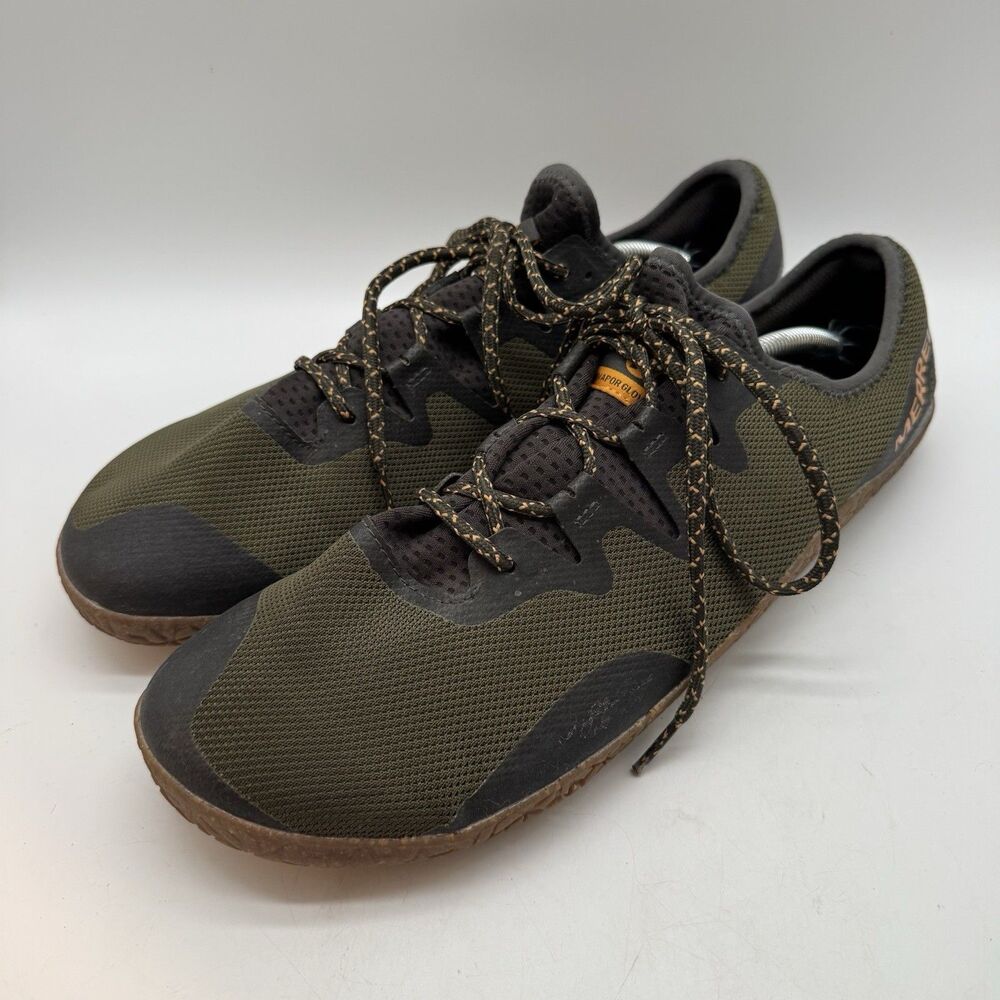 Merrell Vapor Glove 5 Barefoot Shoe Men’s 14  Olive Minimalist Vibram J135369